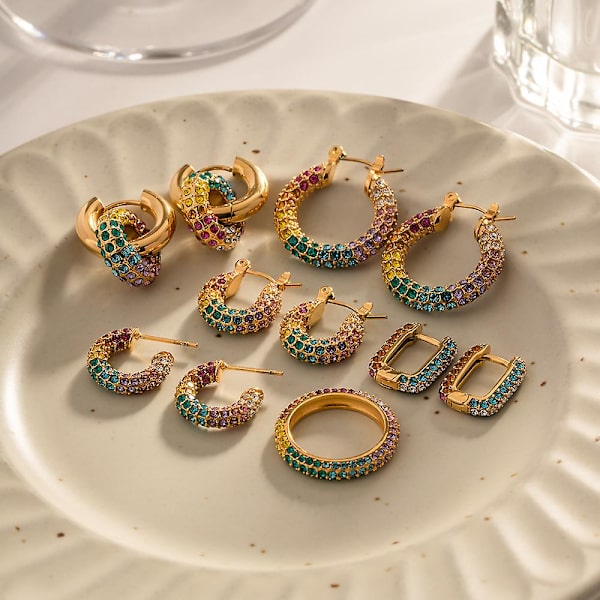 Ørering med regnbue-stil til sommeroutfit B1346 JDE2023245-