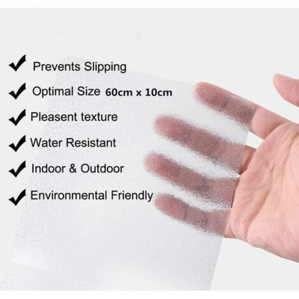 Halkfria Trappstegsremsor Transparenta Halkfria Trappstegsremsor 10cm x 60cm Pack med 15
