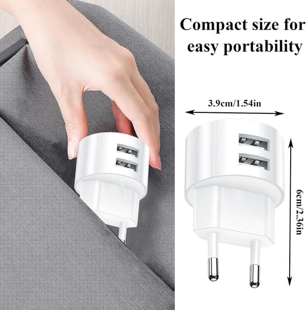 USB-uttaksadapter, 5V 2.1A hurtigladerplugg, kompatibel med IP44-plugger og kabeltromler