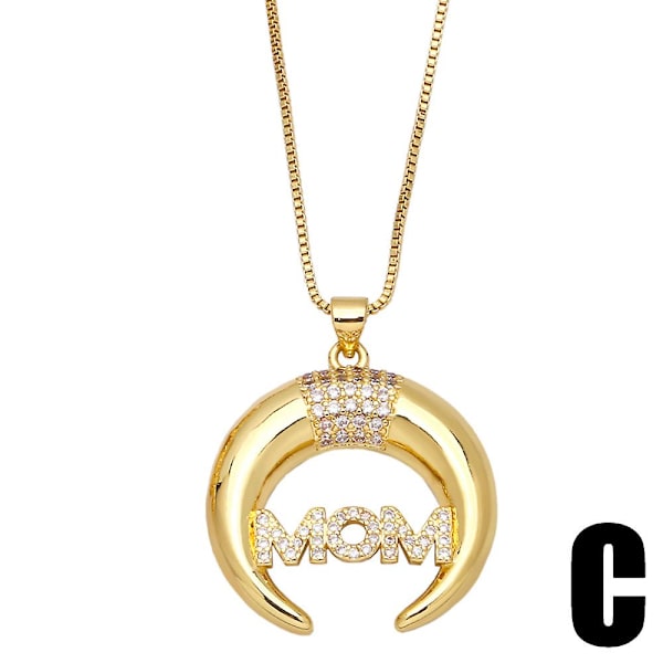 Halsband Present Till Mamma Zirkon Hjärta Stud Mode Smycken Ac8261 B