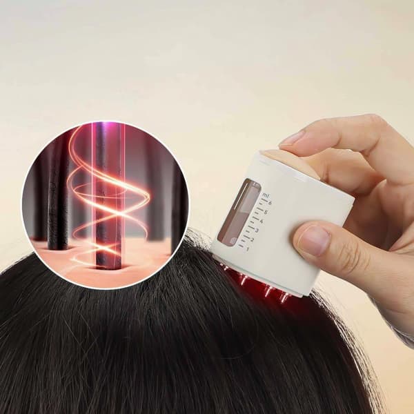 2-i-1 Elektrisk Hårbottenmassageborste och Applikatorflaska, Huvudmassageborste för Hårväxt