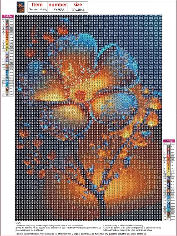Abstrakte Blomster Diamantmaling Voksen, 5D Diamantmaling