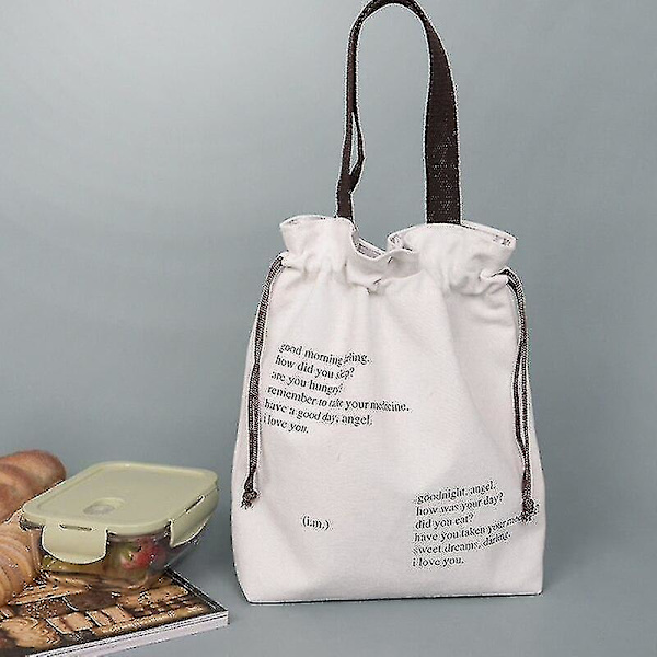 Canvas Lunch Bag Tjock Aluminiumfolie Foder Box Kylare Handväska Picknick Middag Behållare Matförvaring