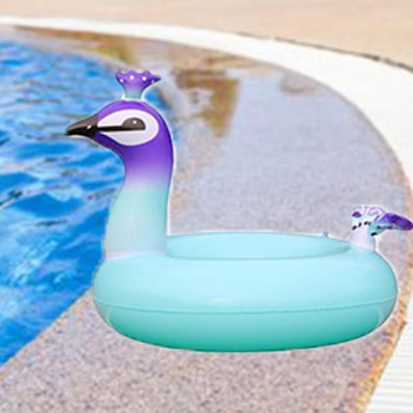 Oppustelig Flydelegeme, Glitter Sequin Dyr Pool Flydere, Pool Oppustelige Til Børn Og Voksne Ordinary Peacock