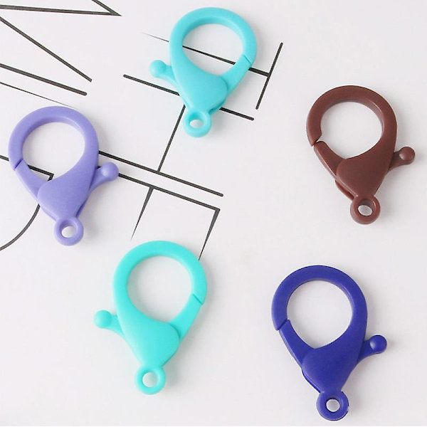 35mm Plastlobsterklämma Lättviktig Färgglad Nyckelring Hängande Smycke Snap Hook DIY P677 3
