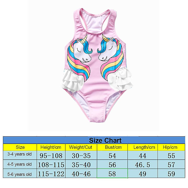 Baby Girls One Piece Badetøj Toddler Ruffle Badetøj Badetøj Strandtøj Sød Og Sød Børns Hot Spring Badetøj 5 6Y