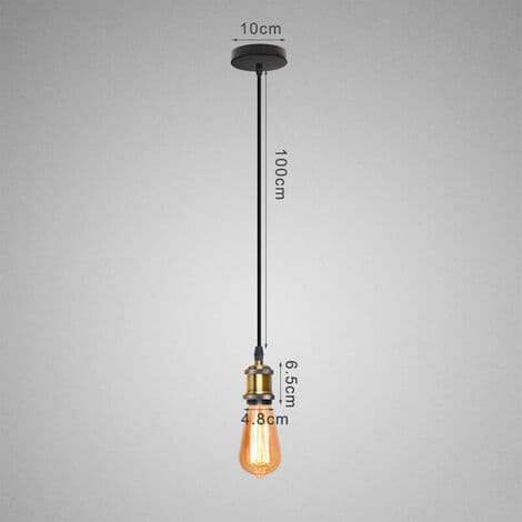 Set med 3 Retro Chandelier E27-socklar för Sovrum Hall Vardagsrum Brons - Svart
