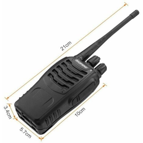 Walkie Talkie Toveisradio 16 Kanaler Oppladbar PMR 446 Langdistanse Walkie Talkie med 2 Originale Ørepropper