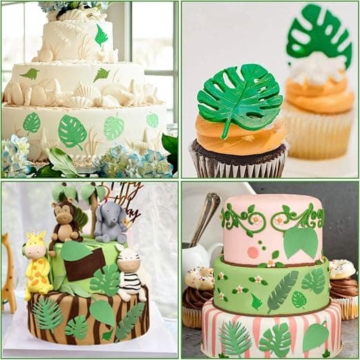 2 stk. silikoneblad fondantform tropiske blade fluffy blade