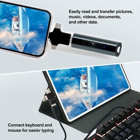 OTG USB 3 til universell adapter, Micro/USB C til USB 3.0-adapter, kompatibel med mobiltelefon/datamaskin, støtter USB-minnepinne