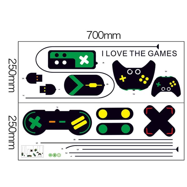 Spel Väggdekaler Spelkontroll Joystick Lekrum Vägg
