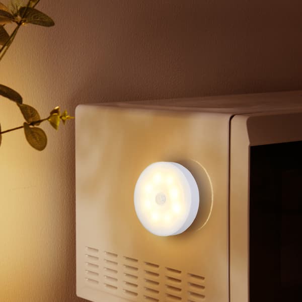 1 stk (Varmt lys) LED bevegelsessensor liten nattlampe