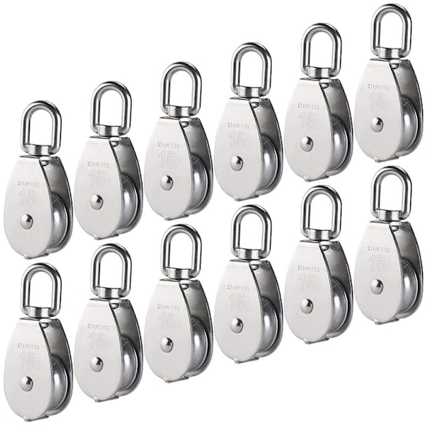 6*To M15 rustfrit ståltrisse husholdningstrisse hængende ring fastgørelse holdbar trisse