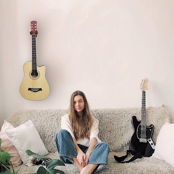 Guitarvægmontering, Væghængt Guitarstøtteholder Automatisk Lås Træ Guitarstativ Væghængt Guitarstativ Til Klassisk Bas Ukulele Guitarophæng