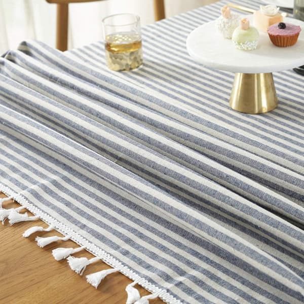 Flekkbestandig Bomullslin Stripe med Kvast