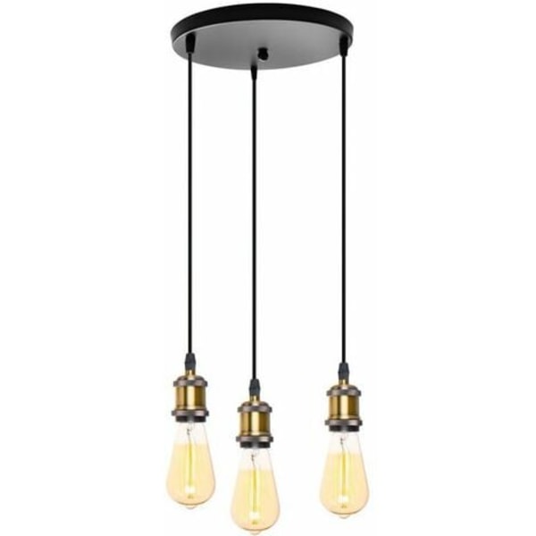 Chandelier Pendant Lamp 3 Lights E27 Socket Retro Vintage Ceiling Lamp for Bedroom Living Room Bronze - Bronze