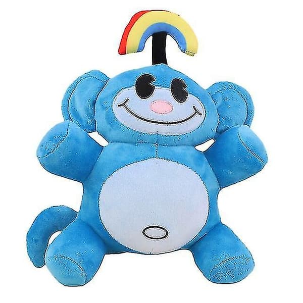 Rainbow Monkey Plyschleksaker för Barn Färgglad Apa Docka Blue