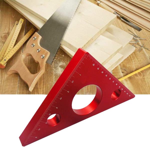 1 aluminiumlegering vinkelret lineal, tømrertrekant lineal