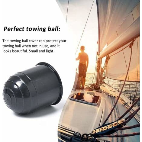 Fonepro Sort Trækuglebetræk, Universal 50mm Caravan Trækugle Hætte, Perfekt Plastik Trailer Trækuglebetræk til Lastbil