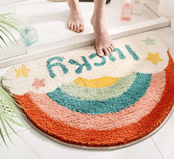 Lucky Rainbow Halvrund Dørmatte til Indgang 45*75cm