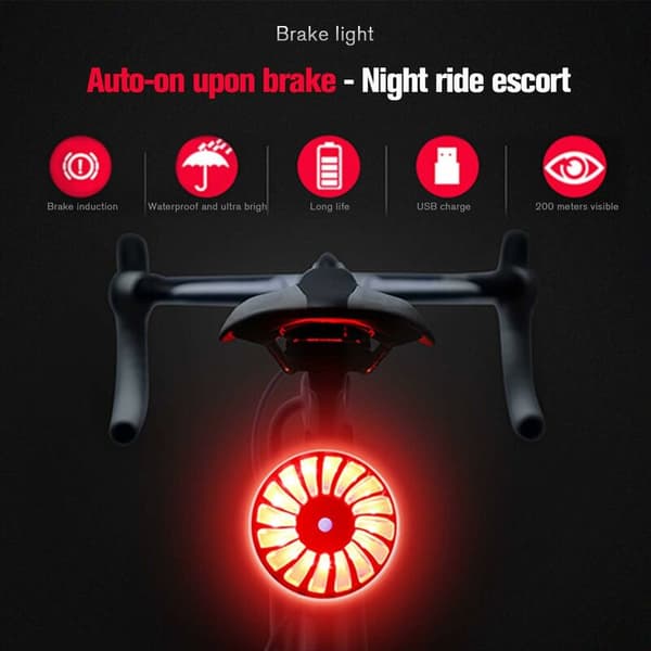 Cykelsikkerhed Advarselslys Induktion Bremslys (Rød)
