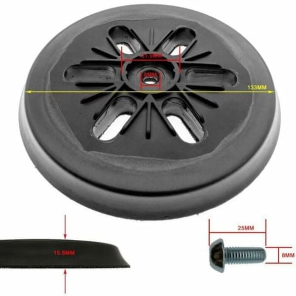 Slibeplade til tilfældig orbital slibemaskine Bosch GEX 150 AC, PEX 15 AE, GEX 150 Turbo 150 mm med skrue