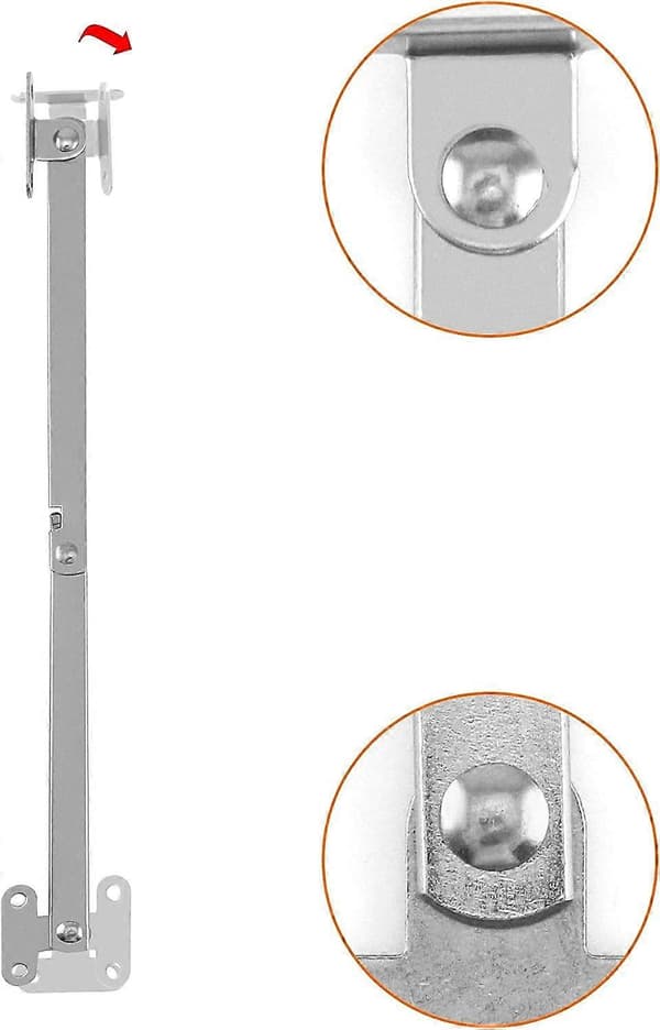 Stödgångjärn, skåpluckstöd, för skåpstöd, köksskåp väggfällbart bord (silver)