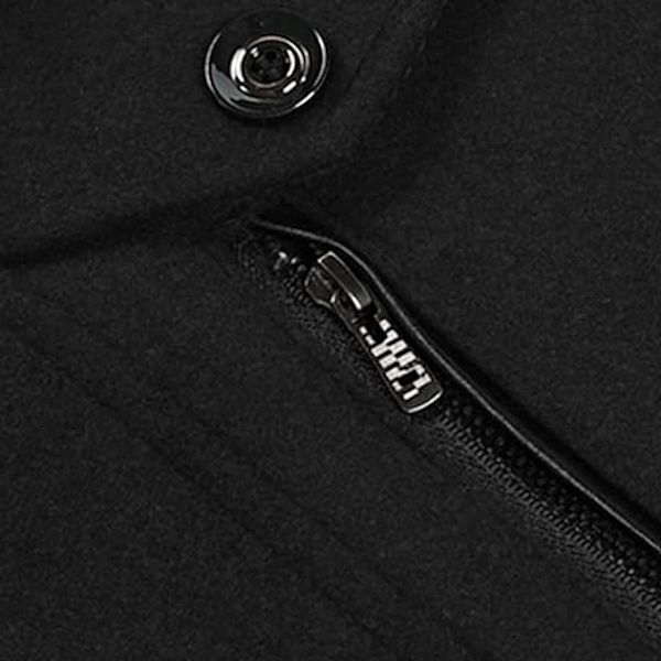 HERRKAPPKÖT I MELLANLÄNGD SVART ULL OCH BOMULL XL black XL