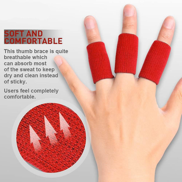 Nylon Finger Guards, Strikkede Basketball Finger Guards Red Pack Of 10