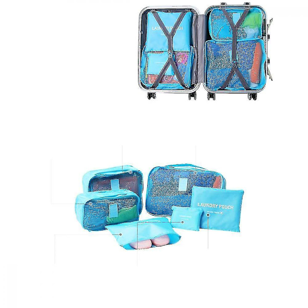 Homemiyn Vandtæt Opbevaring 6-delt Kombinationsopbevaringspose (37x37x12cm) (rød 1)