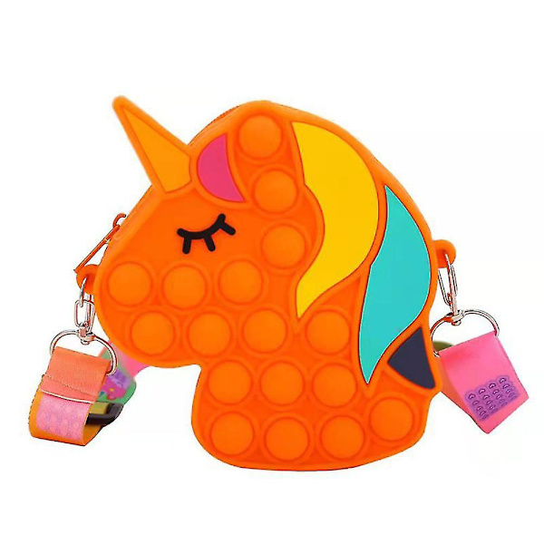 Flickvän Unicorn Push Bubble Pennfodral Pop It Sensoriskt Fidget Leksak Present