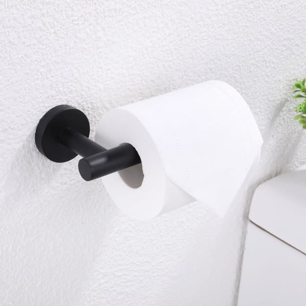 304 Rustfrit Stål Væghængt Papirrulles Holder Toiletpapirholder (Sort)
