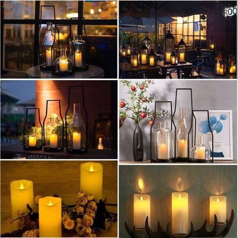 Sæt med 4 LED-lys 5*7cm, Uden batteri, Elfenben