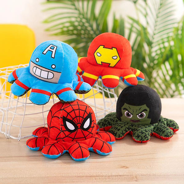 Vendbar Blæksprutte Spiderman Hulk Iron Man Plyslegetøj Avengers Fyldt Dukke Til Børn Gave Hulk spiderman 40cm