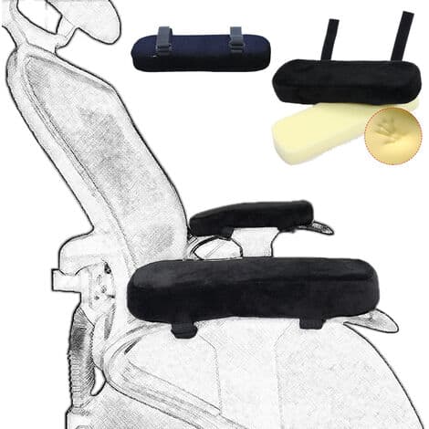2 stk ergonomisk stolarmrestpute albuepute dekompresjon kontorstol spillstol armrest med memory foam armrest,