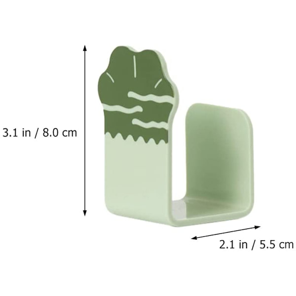 2 stycken kastrulllockshållare Söt kattpåtdesign Självhäftande väggkrokar Pannlock Skärbräda Förvaringshållare (Grön)
