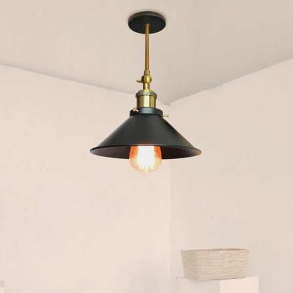 Metallvegglampe Taklampe E27 Justerbar Skjerm for Stue Gang Svart - Svart
