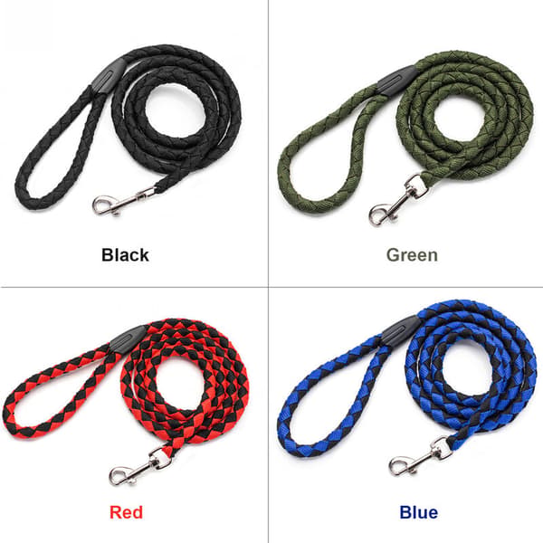 Hunde line, nylon fletning, ikke-stræk (blå M)