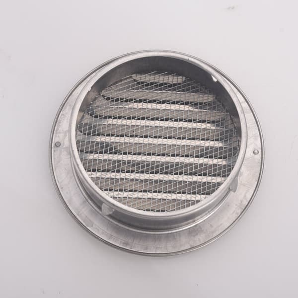 Rund ventilationsrist i rustfrit stål, 100 mm metalventilationsrist