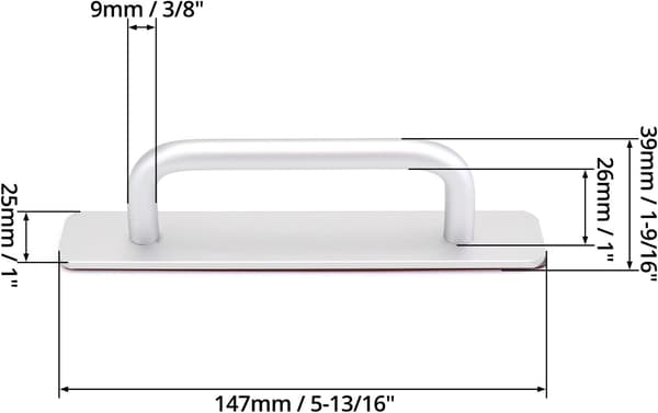 2 Stykker (Sølv, 150 x 25 mm) Dørtræk Selvhæftende