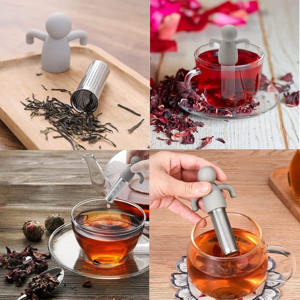 2 stk. Rustfrit Stål Silikon Te-Infuser, Hængende Te