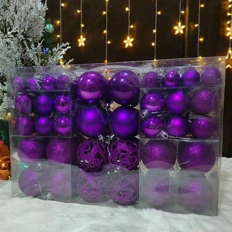 Julgranspynt Klot 100st, lila, Ø 3 cm, Ø 6 cm, Ø 4 cm LYCXAMES