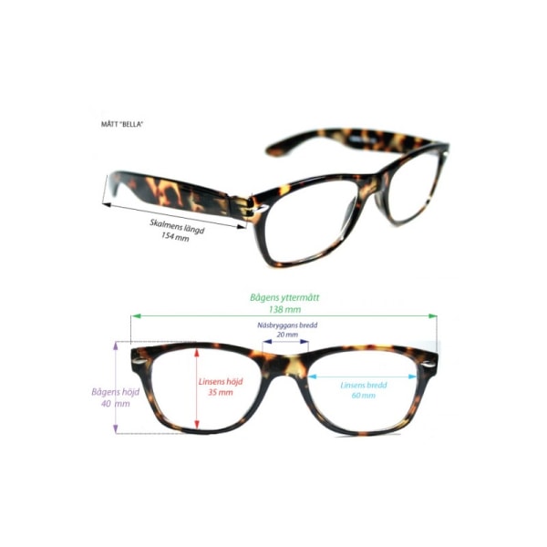 ColorAy Läsglasögon "Bella" svart blank +1.00 - + 4.00 svart +1.50
