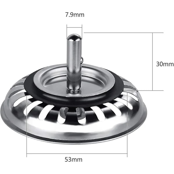 Vask Sil Plugg 80 mm, 1 stk Kurv Sil Vask Avfallsplugg Erstatning