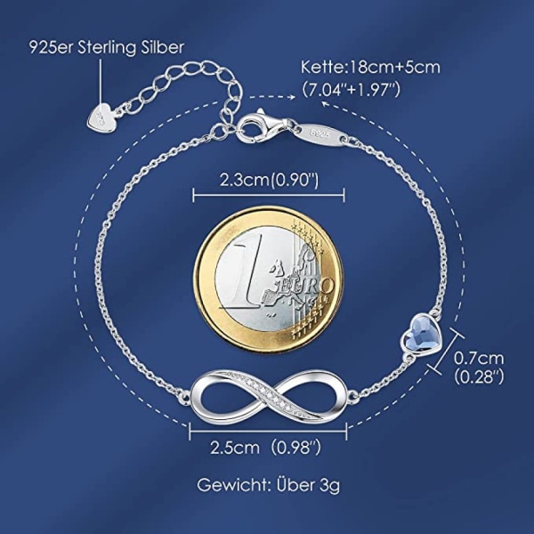 Damarmband 925 sterlingsilver oändlighet för alltid armband för kvinnor flickor smycken present
