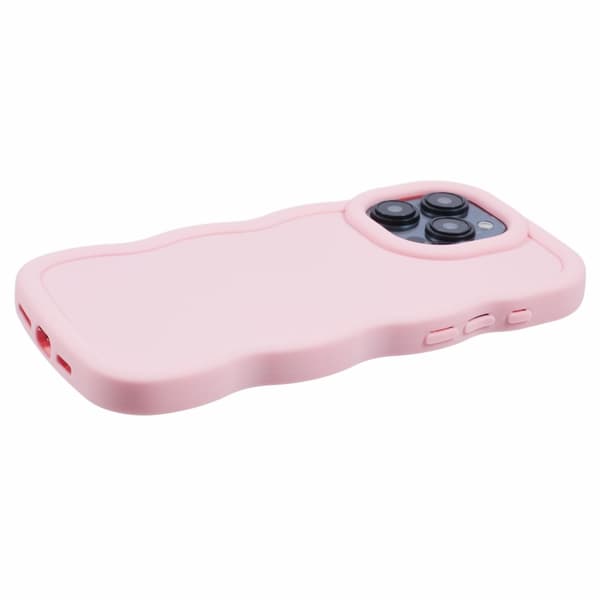 iPhone 12/12 Pro Mobildeksel Bølget Lys Rosa