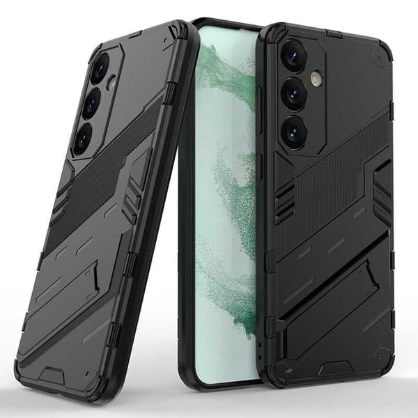 Samsung A55 5G iskunkestävä suojakotelo (jalustalla) ThinArmor V2 - Musta