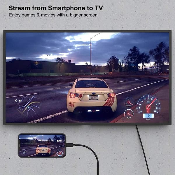 USB-C till HDMI-kabel 4K 60Hz – 1,8 meter Svart