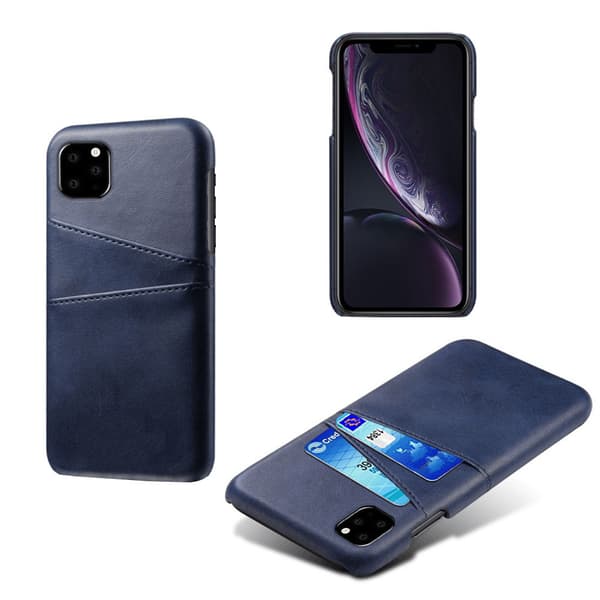 Iphone 11 Pro Max skyddsfodral läderkort visa amex - Svart iPhone 11 Pro Max