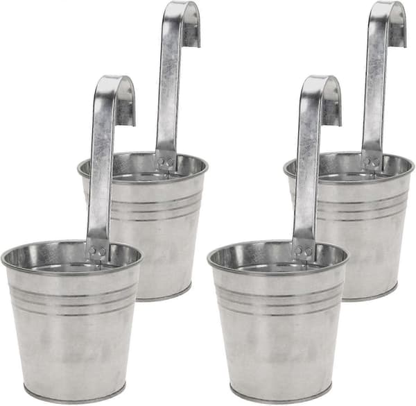 4 hengende blomsterpotter for balkongplanter